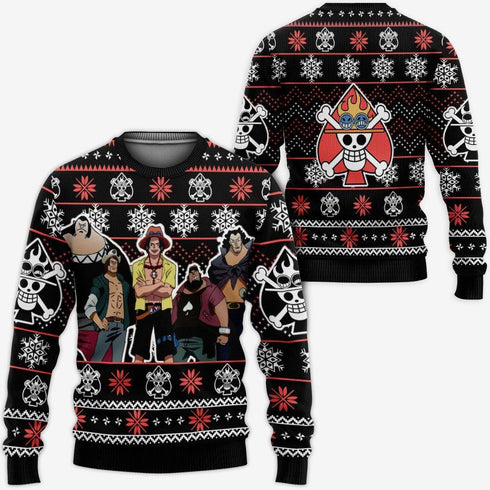 Divesart - Ace Spade Pirates Ugly Christmas Sweater and Hoodie Custom Anime One Piece Xmas Gifts
